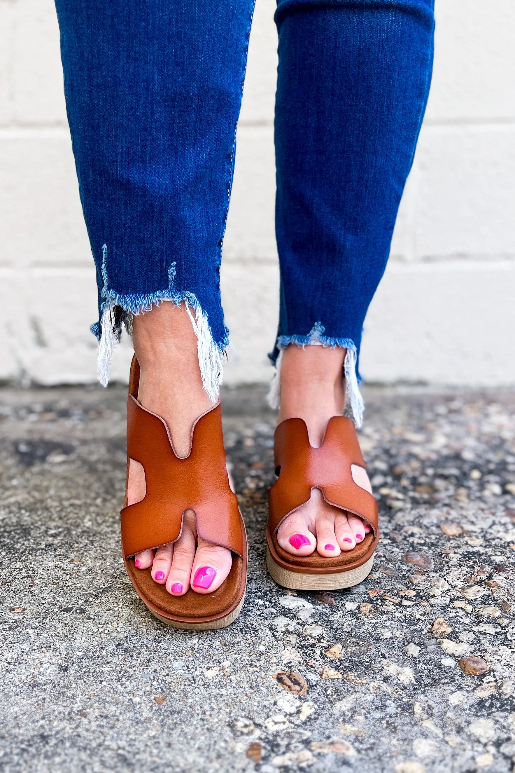 Holly Platform Shoes, Dark Tan