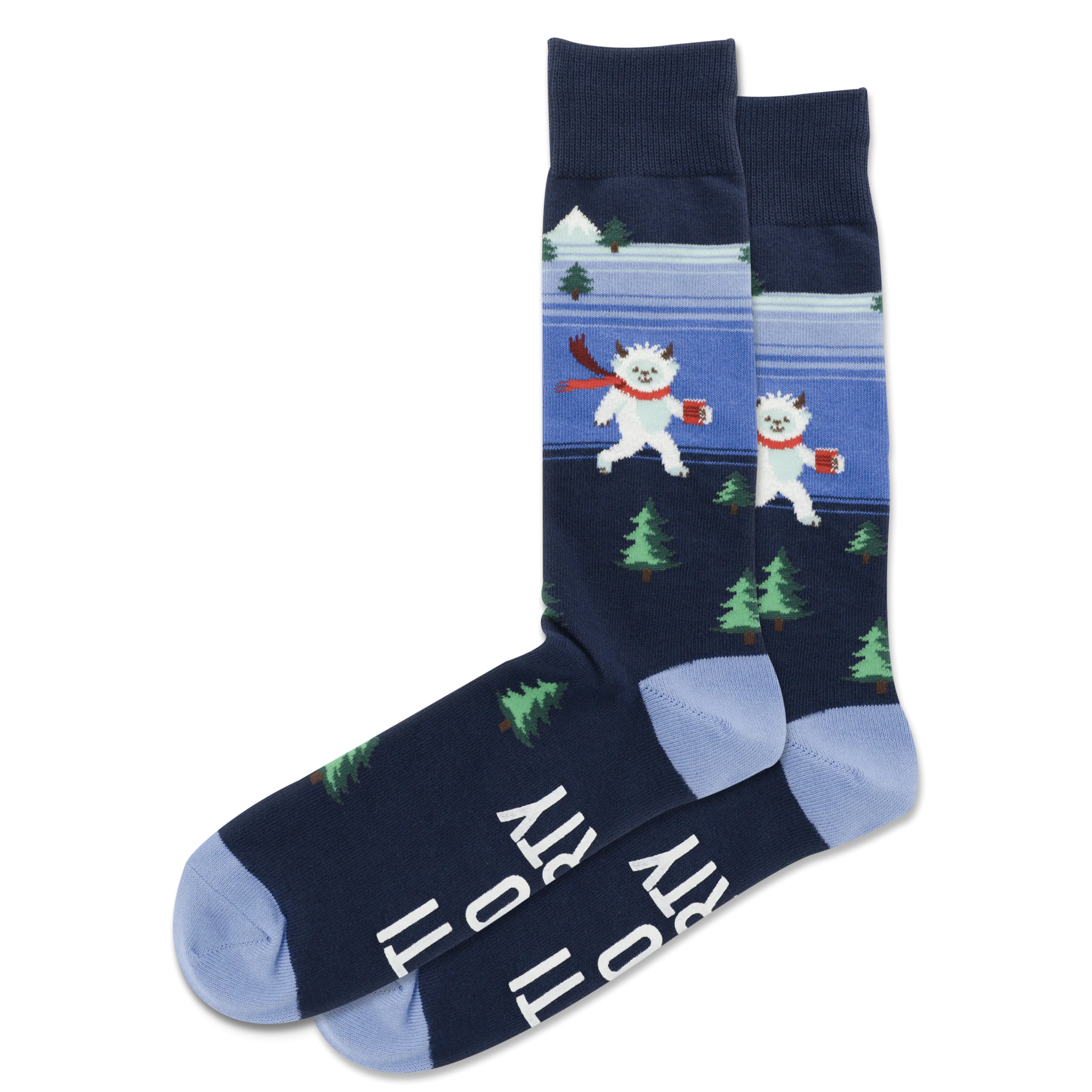 HOTSOX Men's Fuzzy Yeti To Party Non-Skid Crew Sock