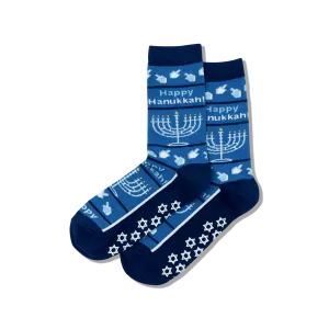 HOTSOX Women's Happy Hanukkah Non Skid Crew Socks