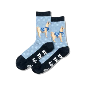 HOTSOX Women's Happy Llamakkah Crew Socks