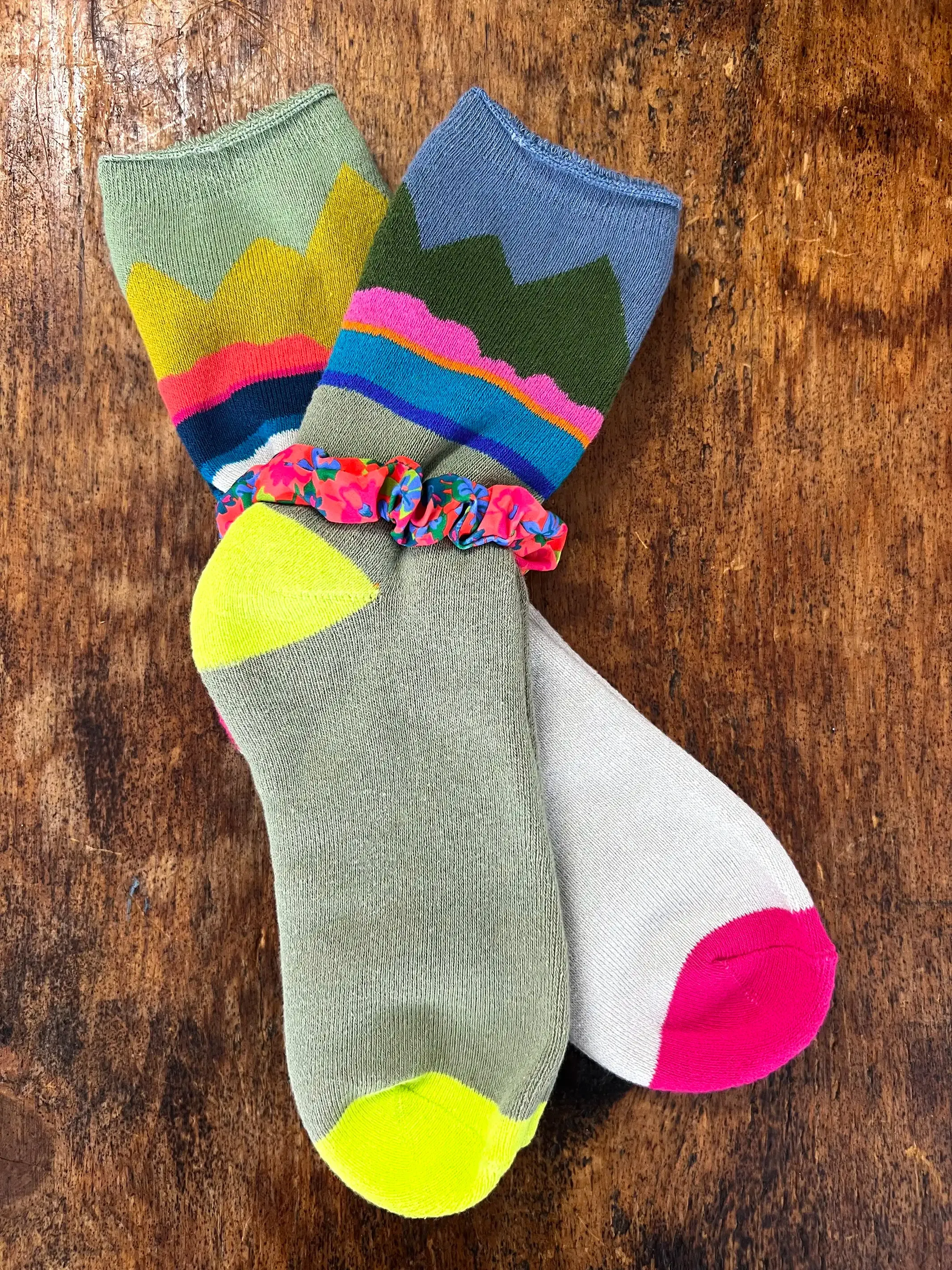 Icon Roll Top Socks, Set of 2 - Mountains