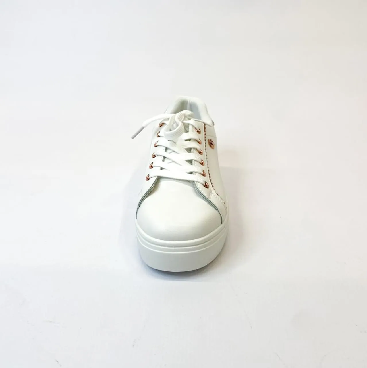 KG white/gold platform sneaker