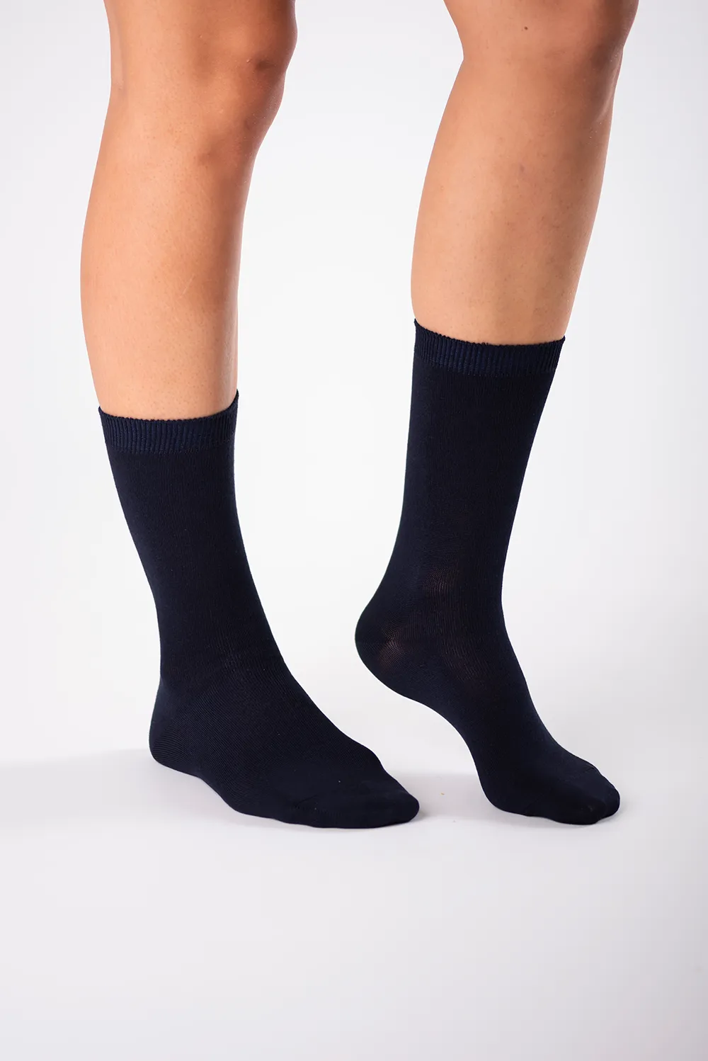 Ladies' 2-Pack Crew Length Bamboo Socks - Navy