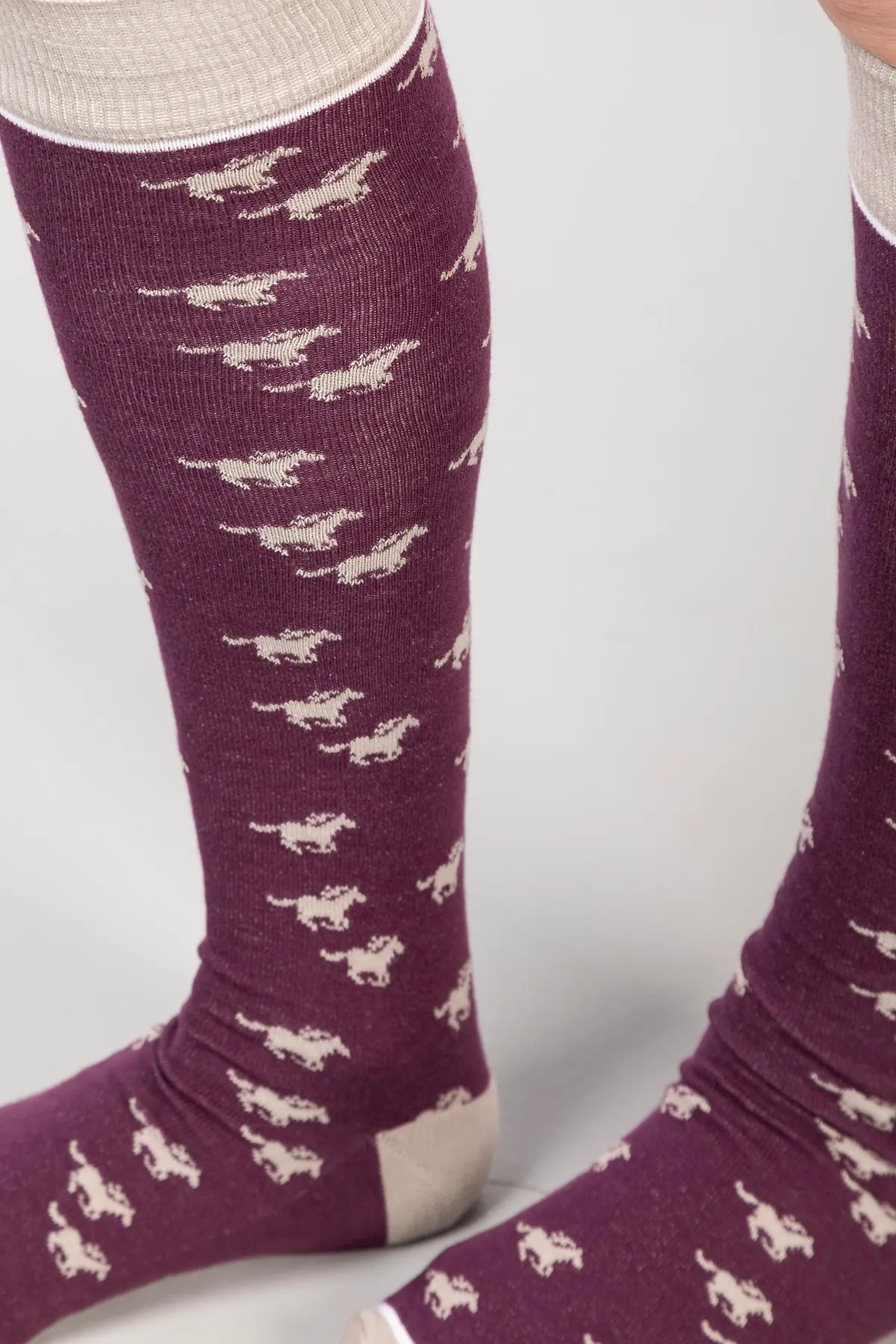 Ladies Galloping Horse II Knee Length Socks