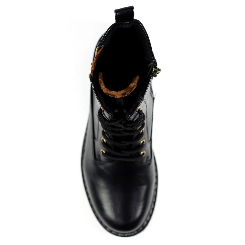 Ladies Lunar Boots Black Laced Military Style Nevada Inside Zip sale