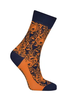 LEOPARD - Organic Cotton Socks Orange