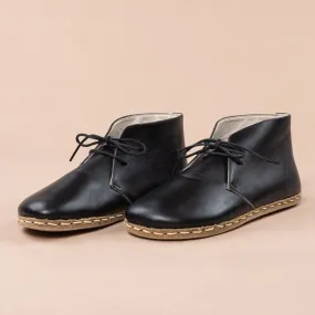 Men's Black Barefoot Boots with Laces