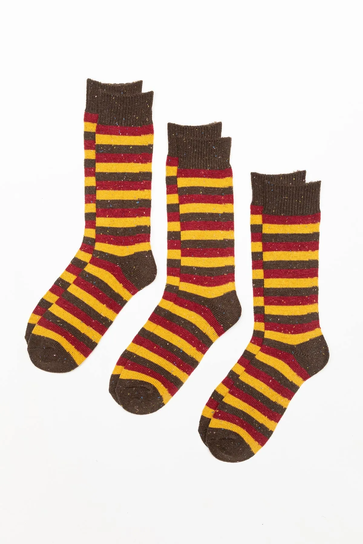 Men's Boot Socks - 3 Pack Striped