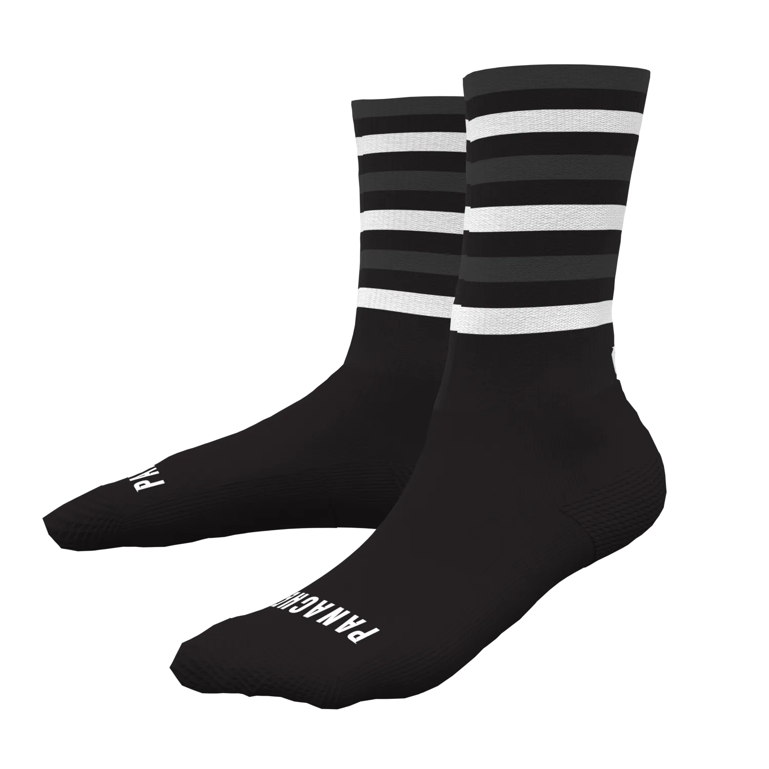 Merino Wool Socks - BLACK with White/Grey stripes