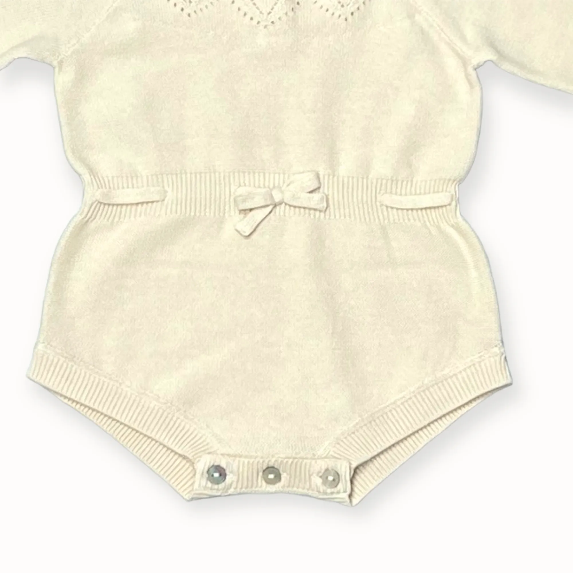 Milan Pointelle Knit Baby Girl Bodysuit / Hat/ Socks (3pc SET) - 2 Colors