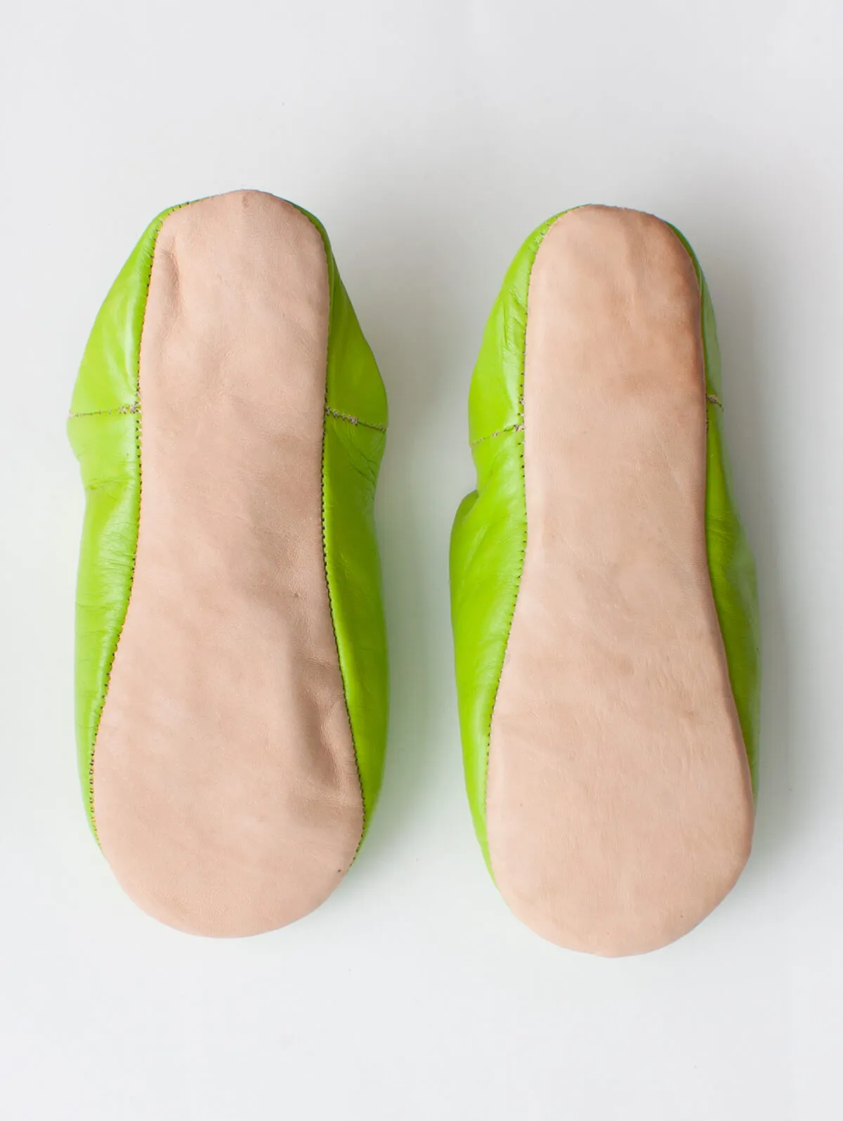 Moroccan Babouche Sequin Slippers, Lime