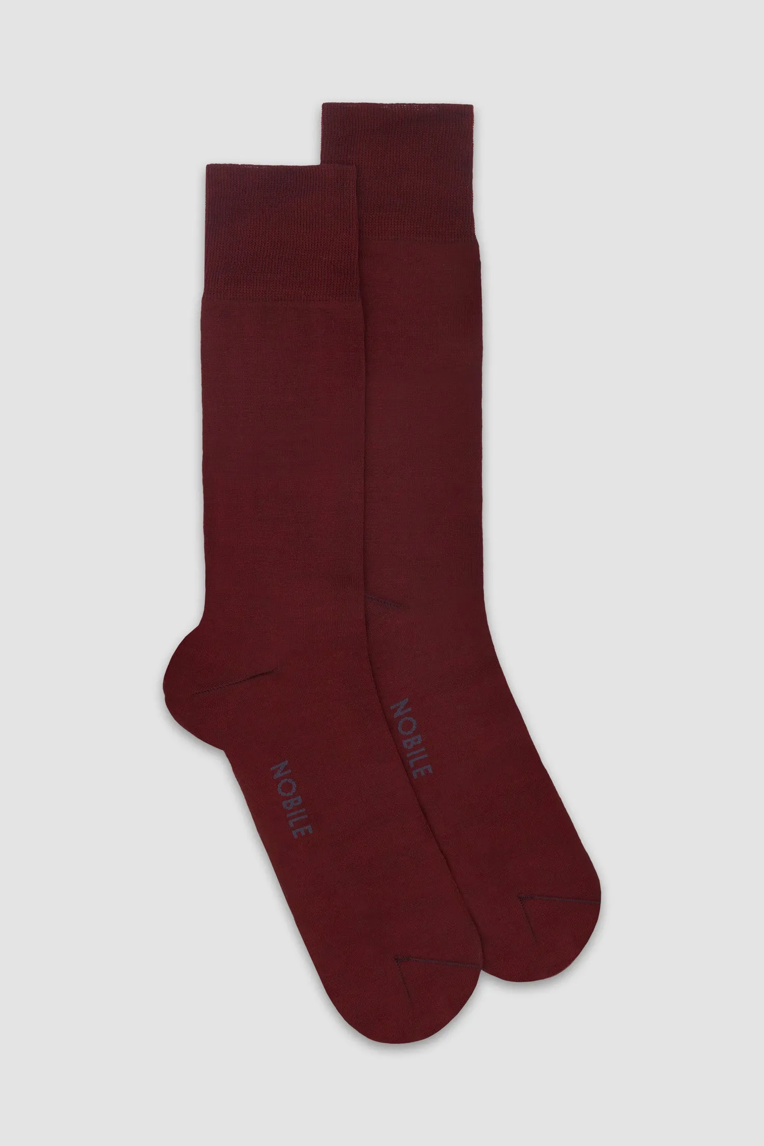 Nobile Solid Burgundy Crew Socks