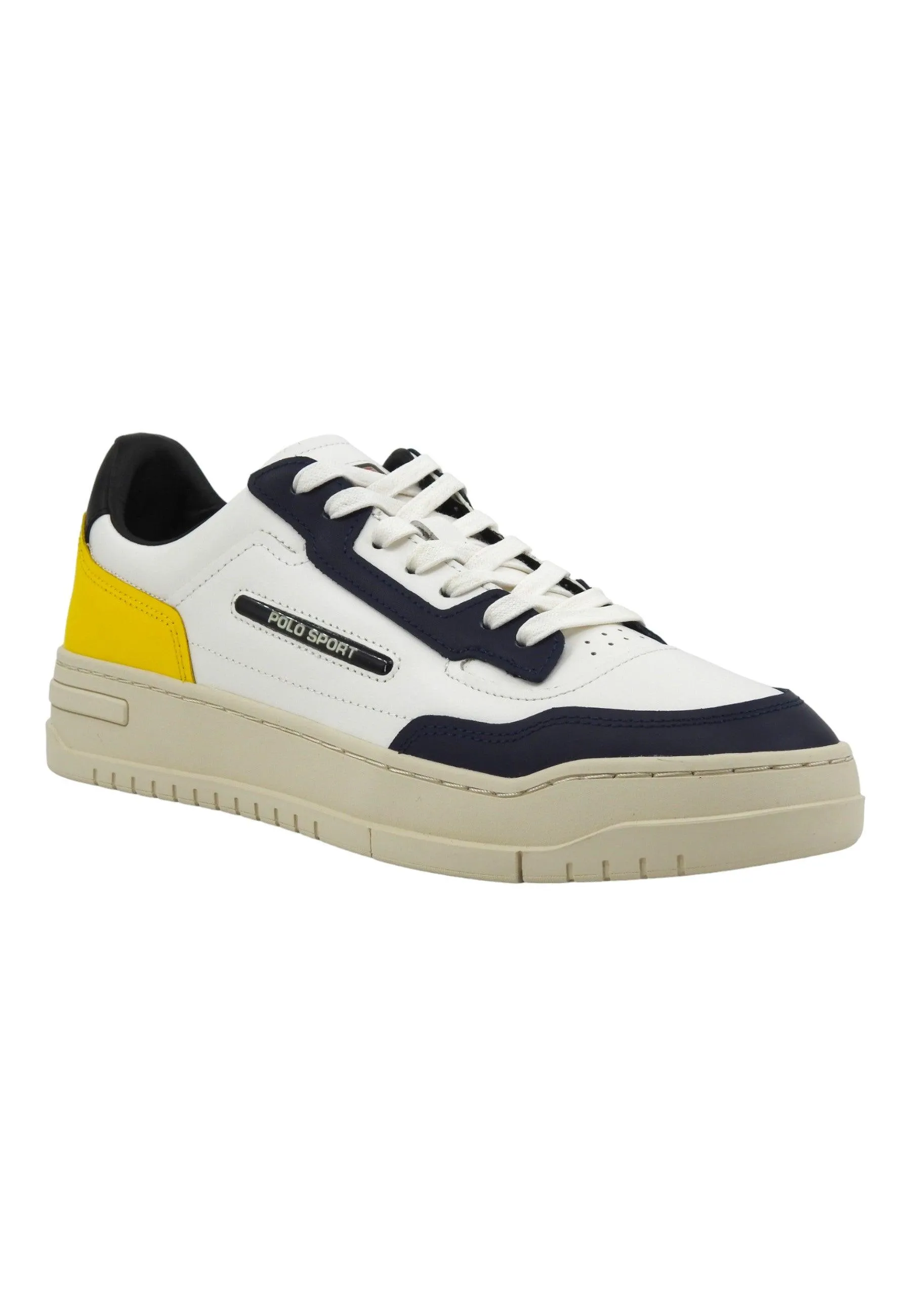 POLO RALPH LAUREN Sneaker Basket Uomo White Navy Yellow 809931902004