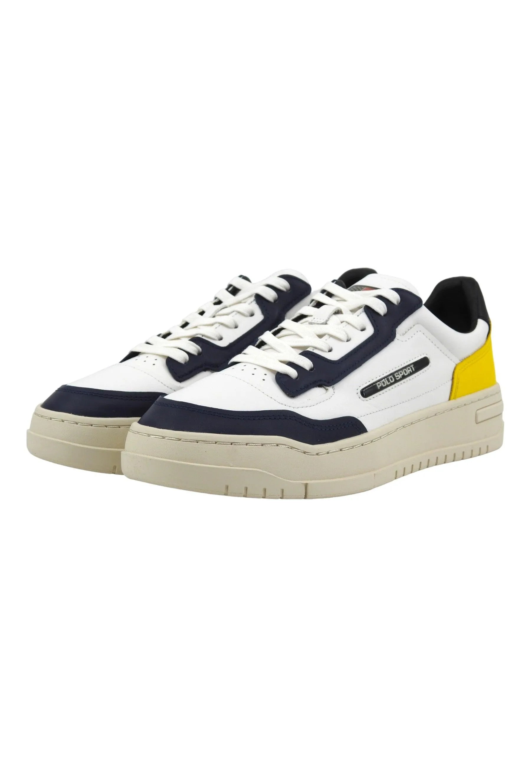 POLO RALPH LAUREN Sneaker Basket Uomo White Navy Yellow 809931902004