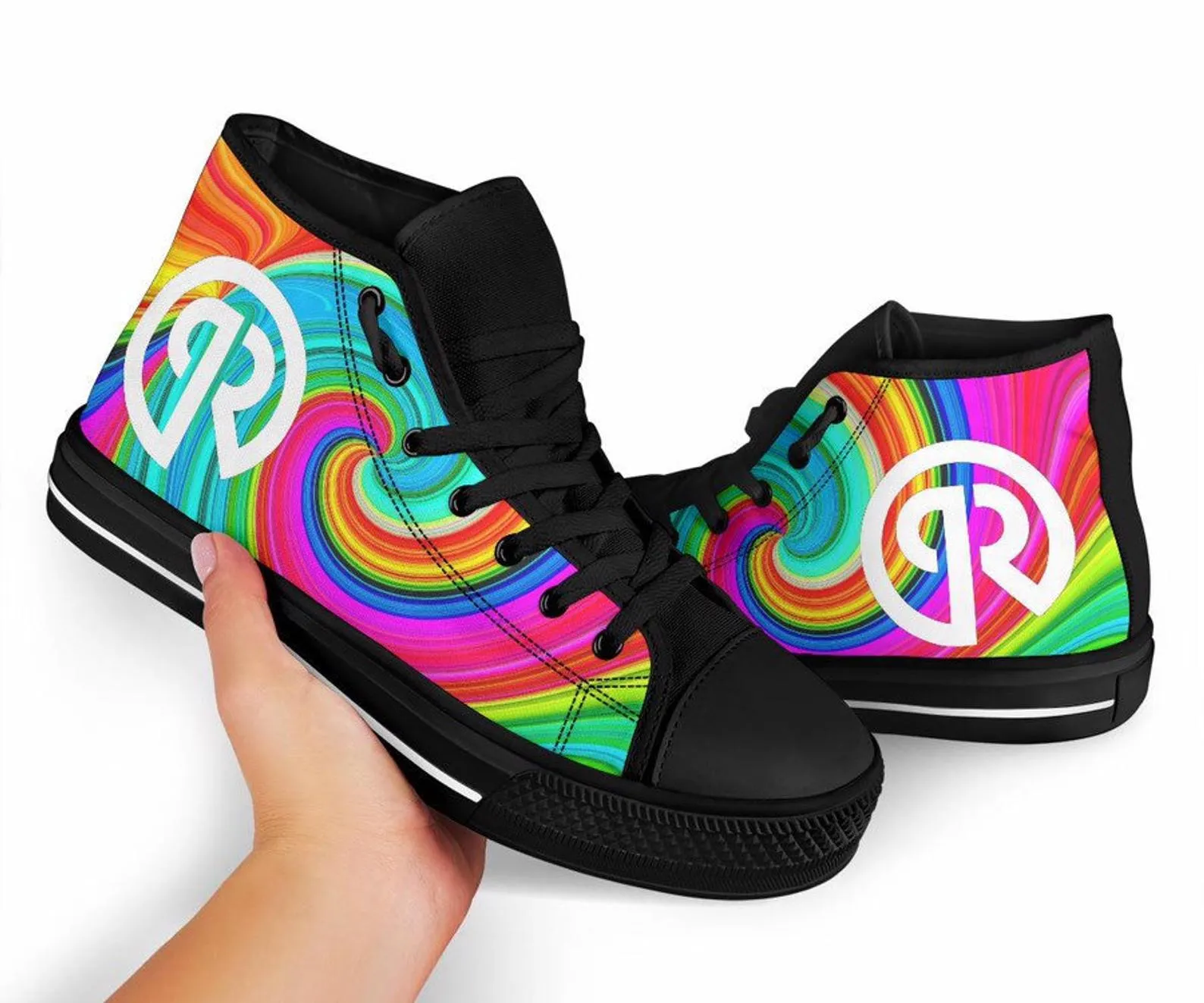 Porter Robison Tie Dye Swirl High Top Festival Sneaker Shoes