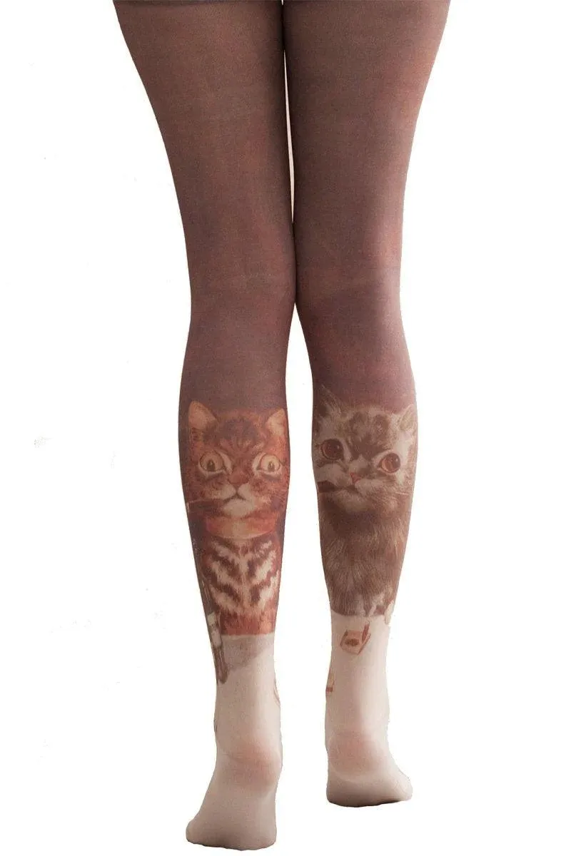 "Bachelor Party" by Loius Wain Printed Tights