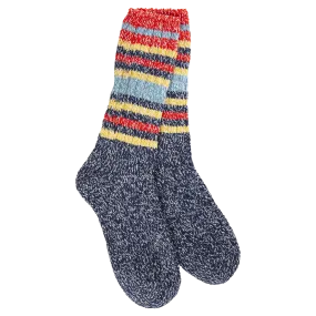 Ragg Crew Socks - Indigo Stripe