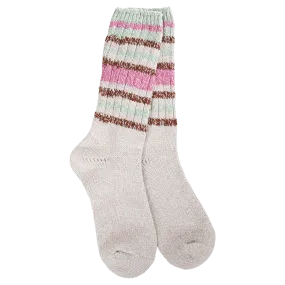 Ragg Crew Socks - Mushroom Stripe