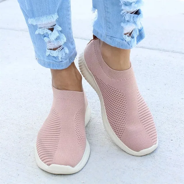 Sneakers Women Stretch Fabric Socks Shoes