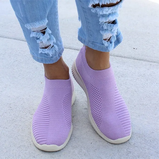 Sneakers Women Stretch Fabric Socks Shoes