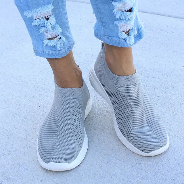 Sneakers Women Stretch Fabric Socks Shoes