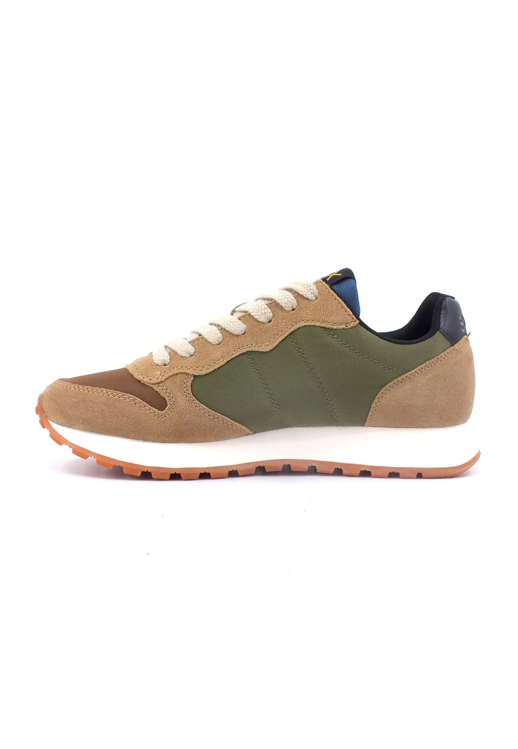 SUN68 Jaki Bicolor Sneaker Uomo Militare Scuro Beige Z43114