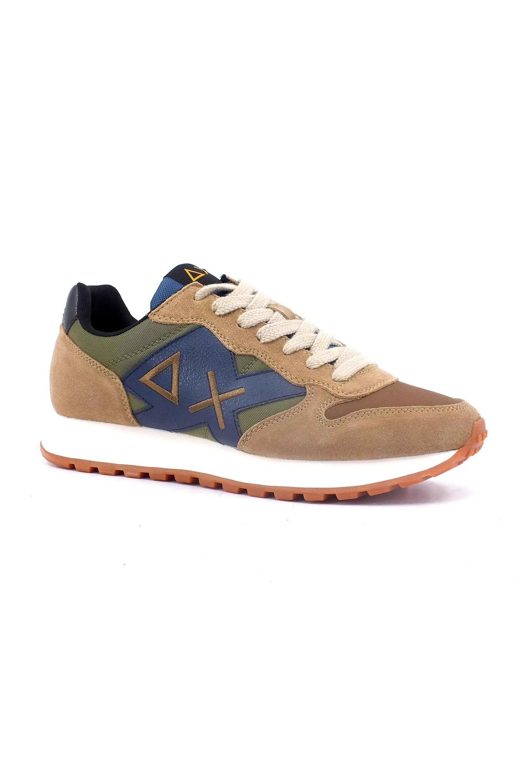 SUN68 Jaki Bicolor Sneaker Uomo Militare Scuro Beige Z43114