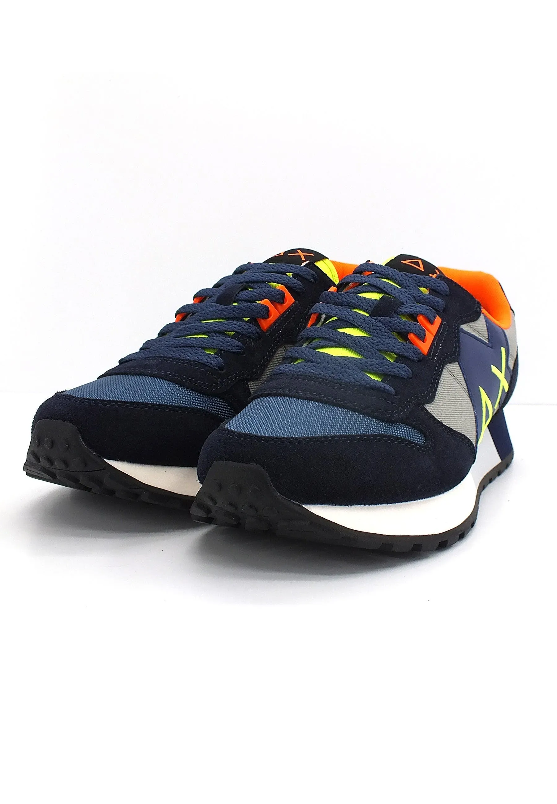 SUN68 Jaki Fluo Sneaker Uomo Navy Blue Grigio Medio Z42115