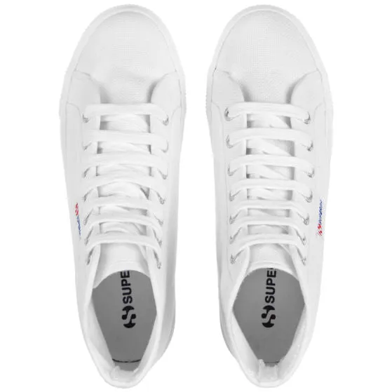 Superga women's high sneaker shoe with wedge 2705 Hi Top S3111MW 901 white