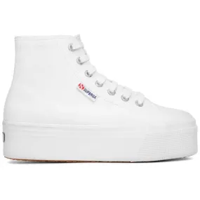 Superga women's high sneaker shoe with wedge 2705 Hi Top S3111MW 901 white