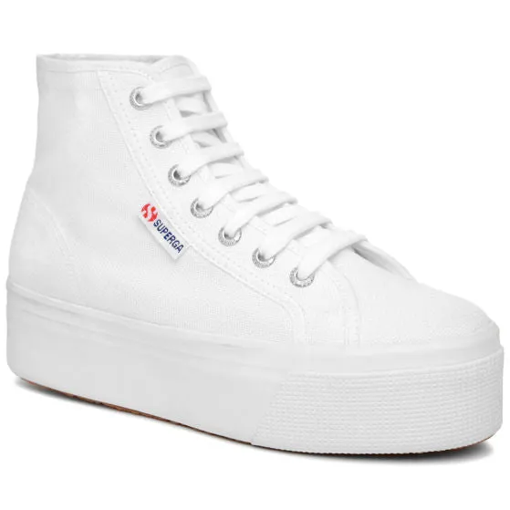 Superga women's high sneaker shoe with wedge 2705 Hi Top S3111MW 901 white