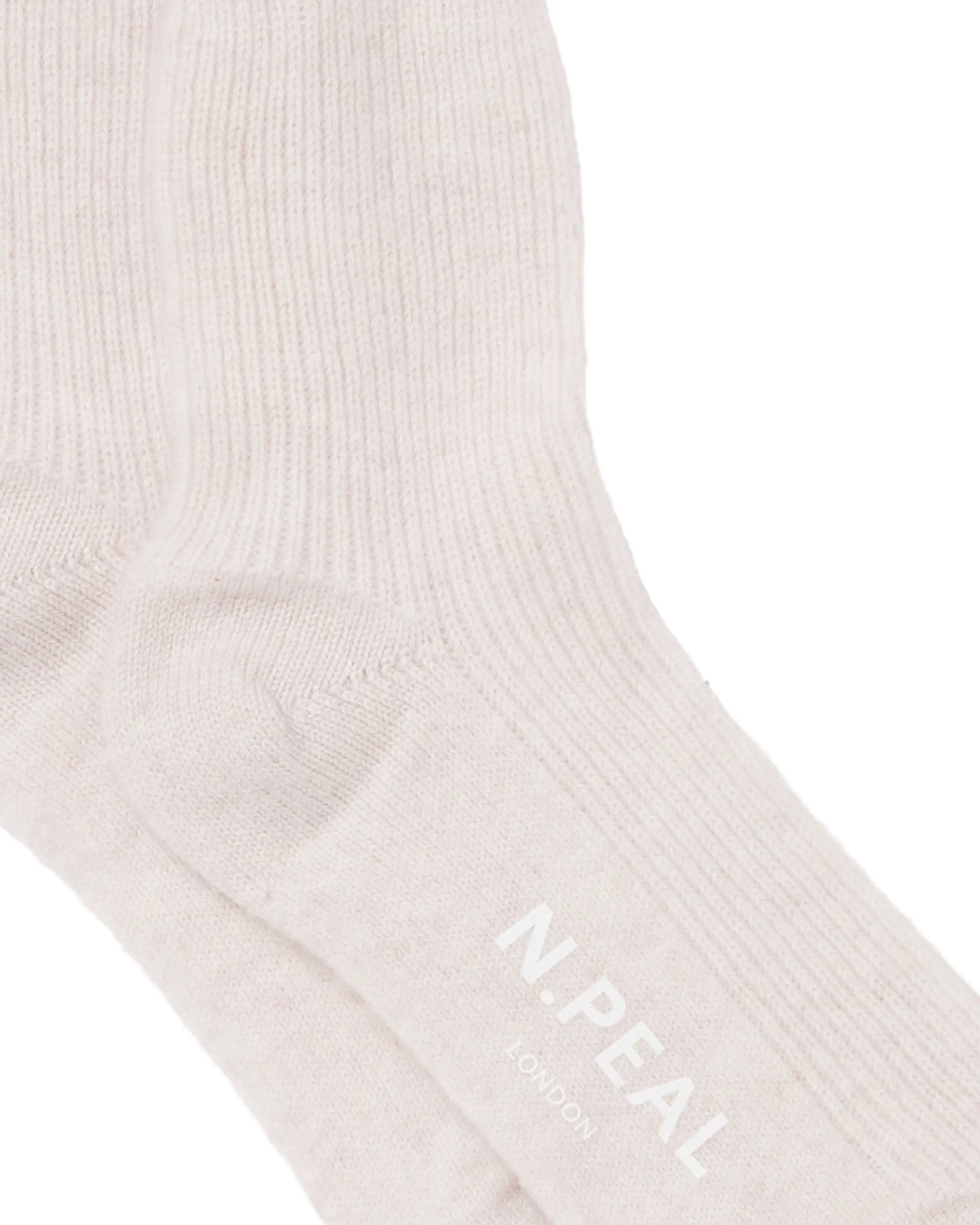 Unisex Cashmere Rib Bed Socks Frost White