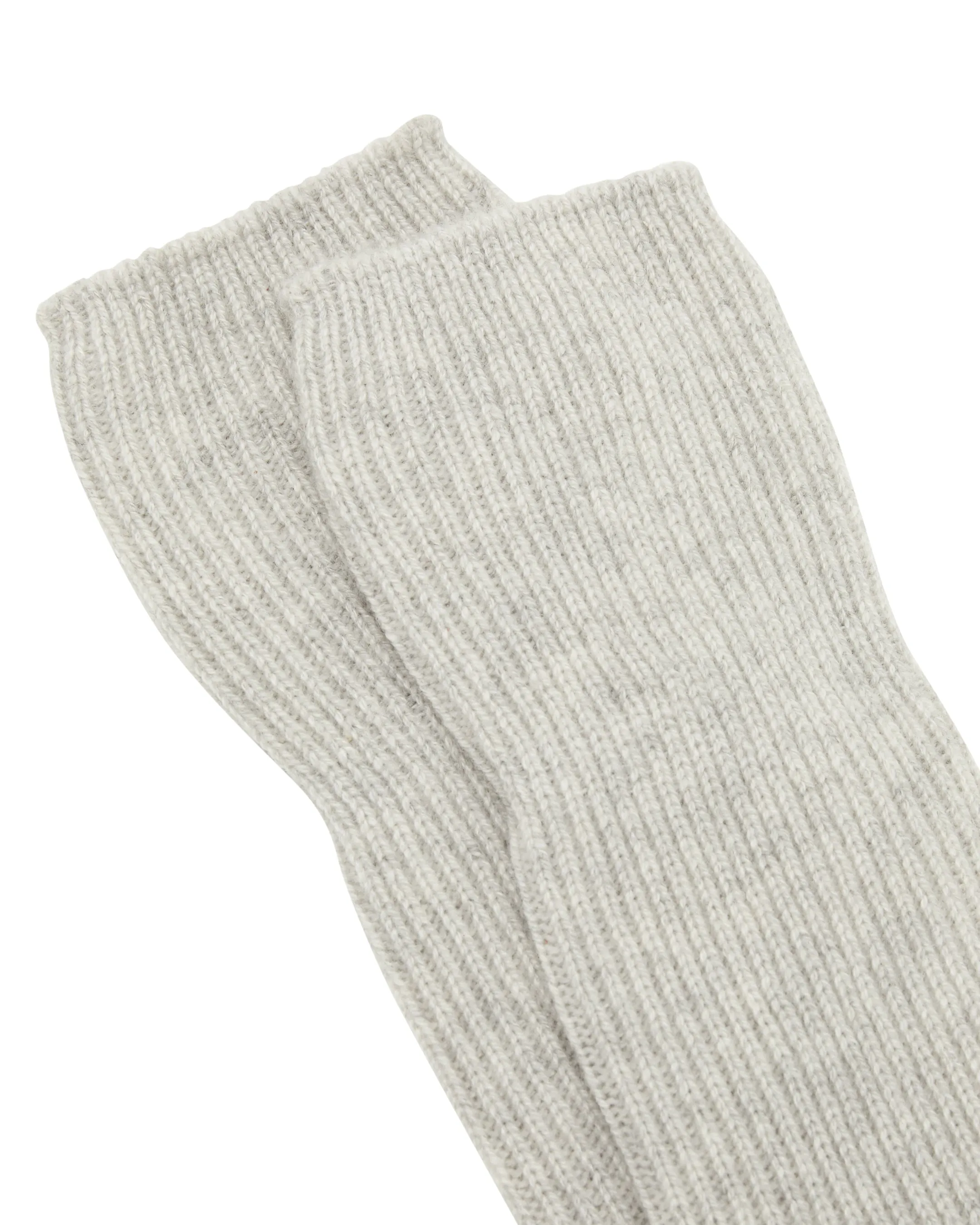 Unisex Cashmere Rib Bed Socks Fumo Grey