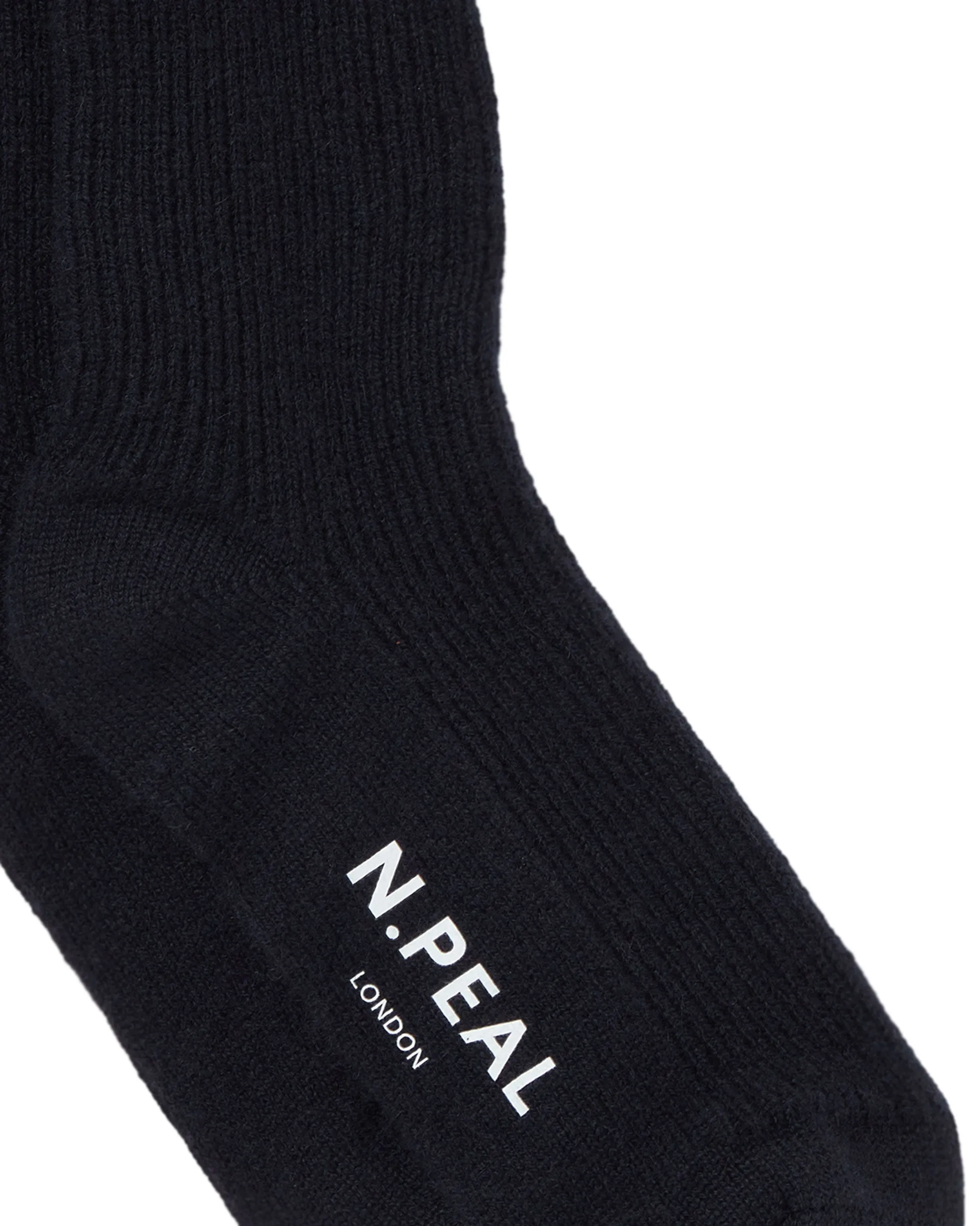 Unisex Cashmere Rib Bed Socks Navy Blue