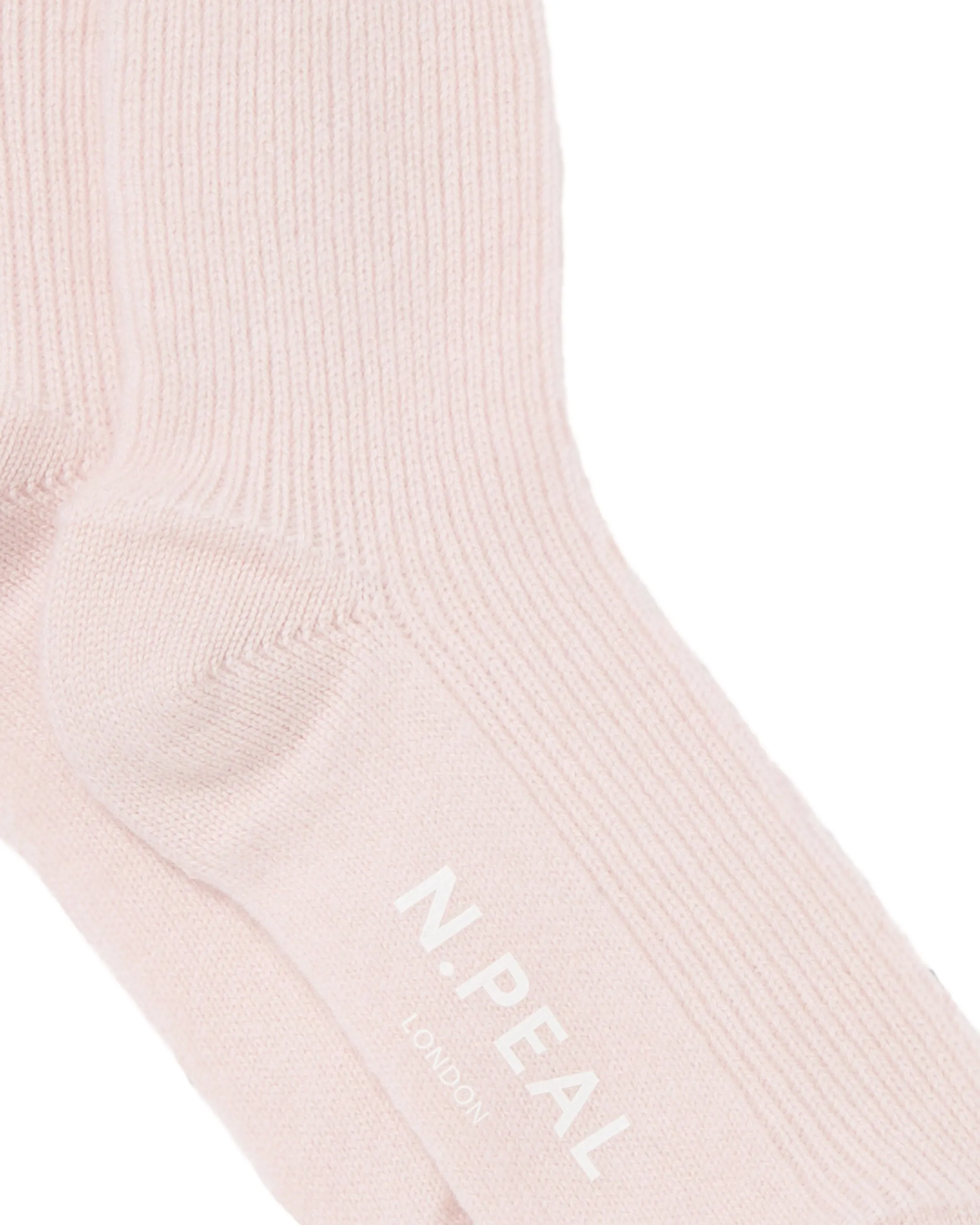 Unisex Cashmere Rib Bed Socks Quartz Pink