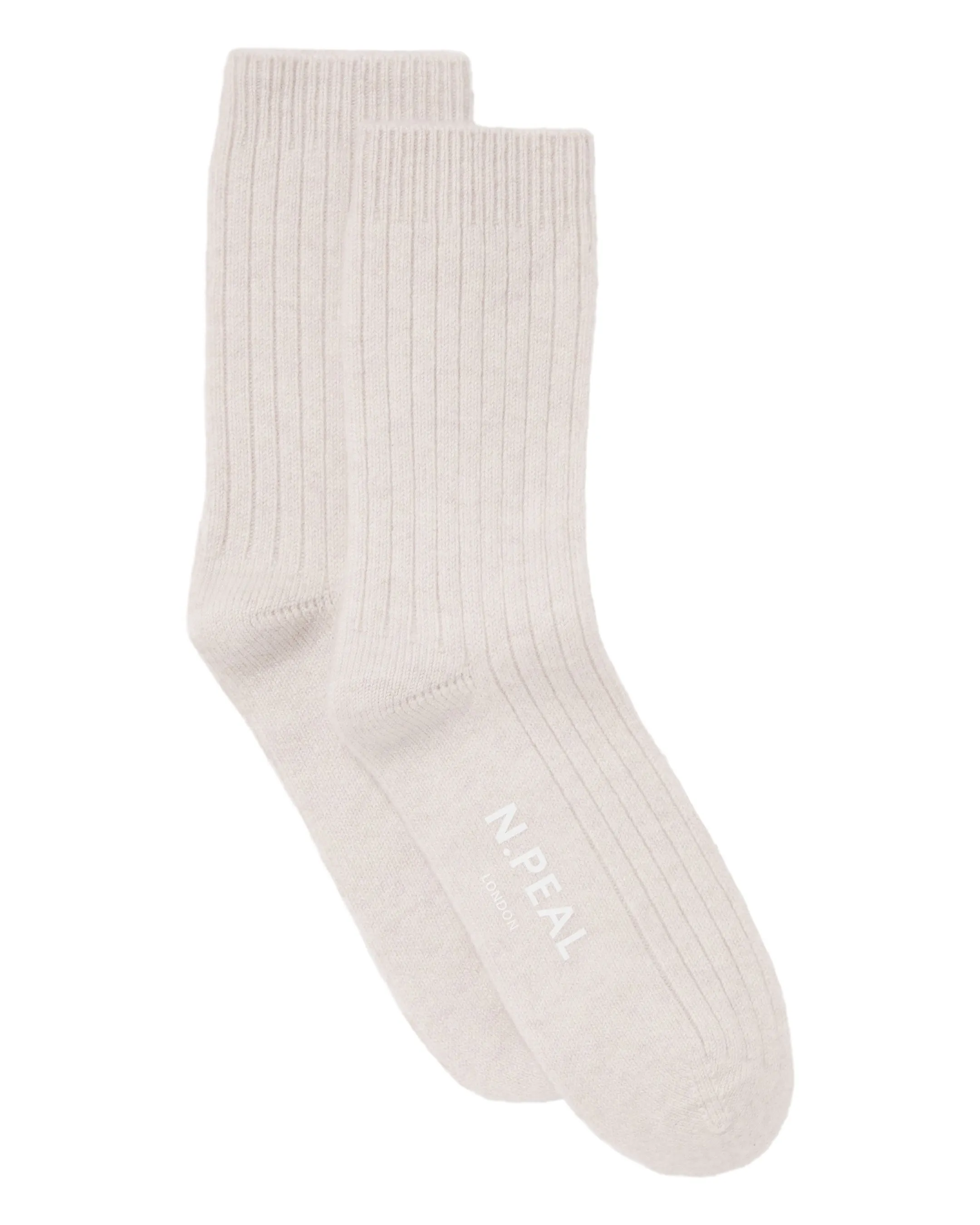 Women's Rib Cashmere House Socks Frost White