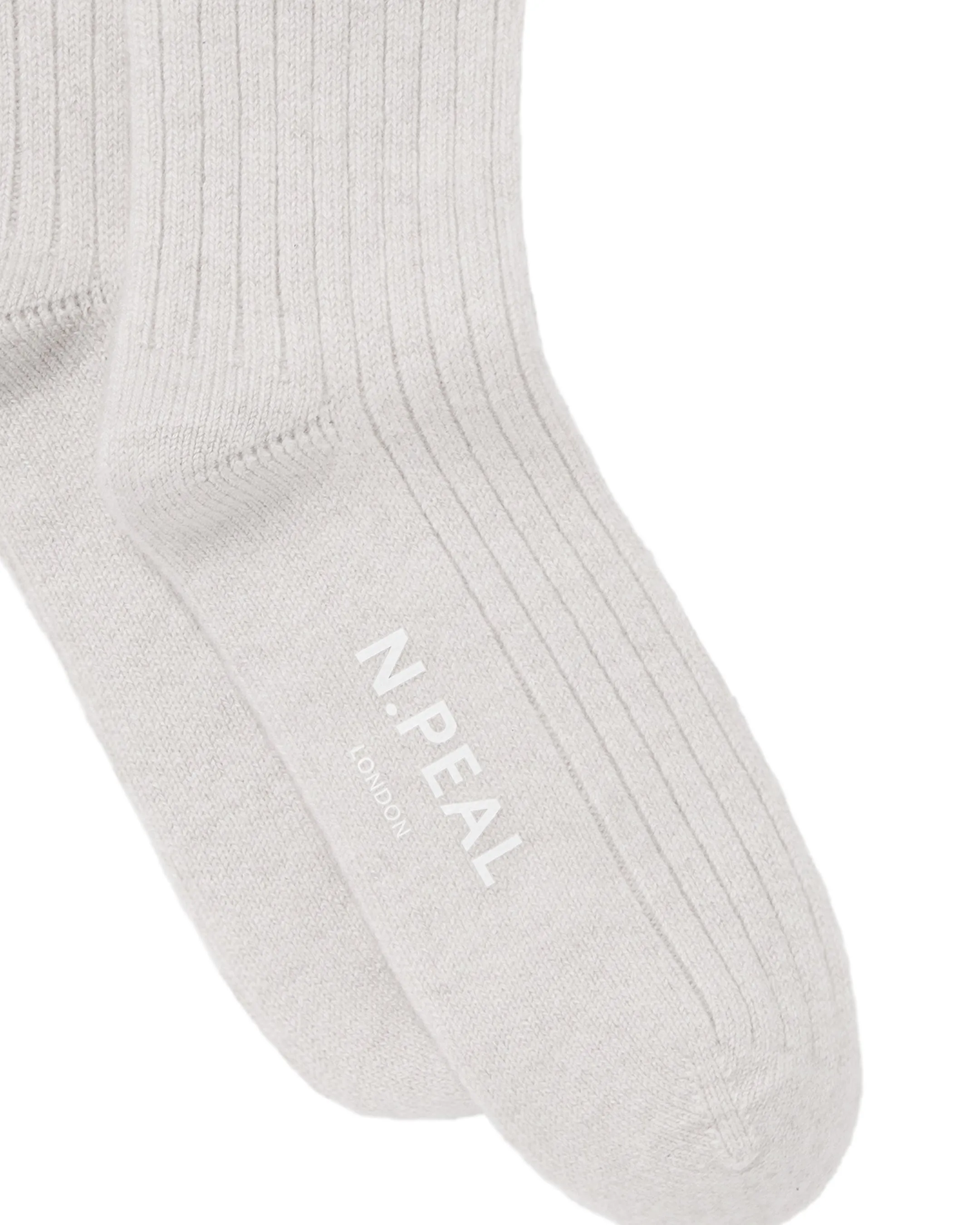 Women's Rib Cashmere House Socks Fumo Grey