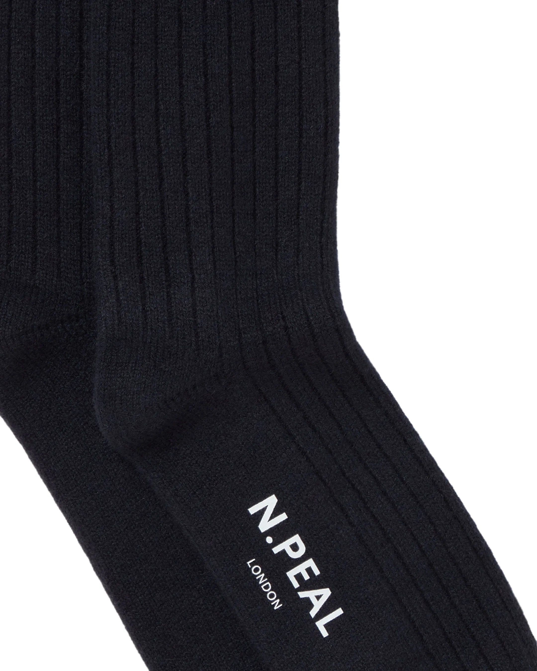 Women's Rib Cashmere House Socks Navy Blue