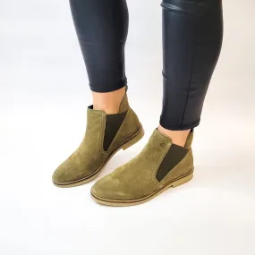 Woodland Quartz Olive leather Chelsea boot